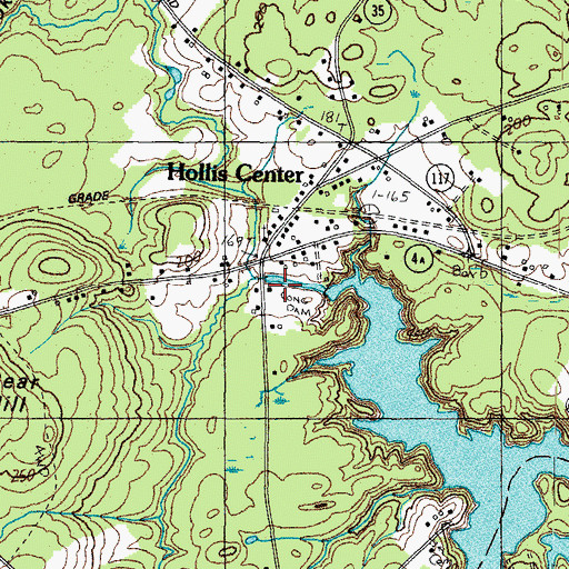 Topographic Map of Hollis Center Public Library, ME