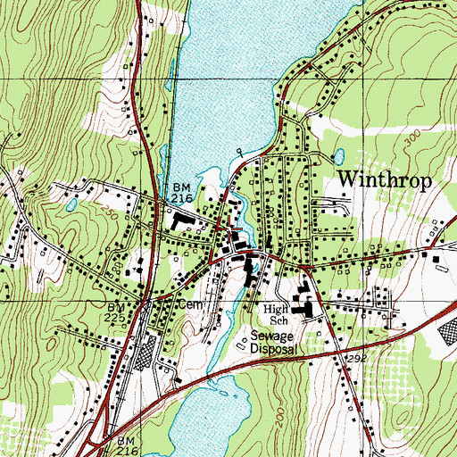 Topographic Map of Charles M Bailey Public Library, ME