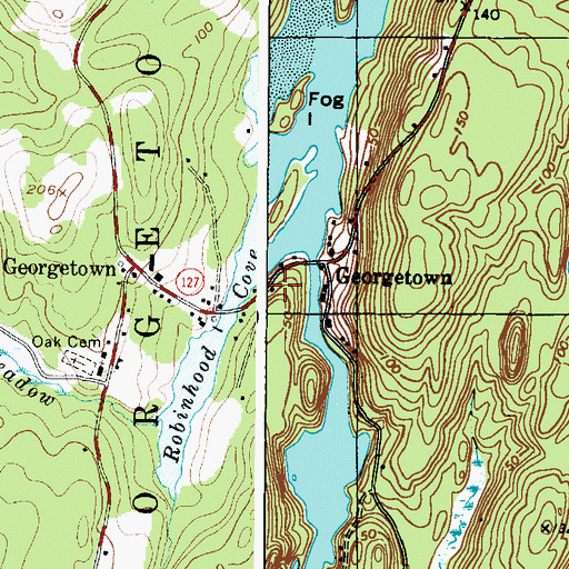 Topographic Map of Laura E Richards Library, ME