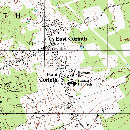 Topographic Map of Atkins Memorial Library, ME