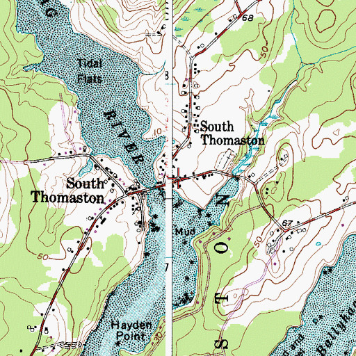 Topographic Map of South Thomaston Public Library, ME