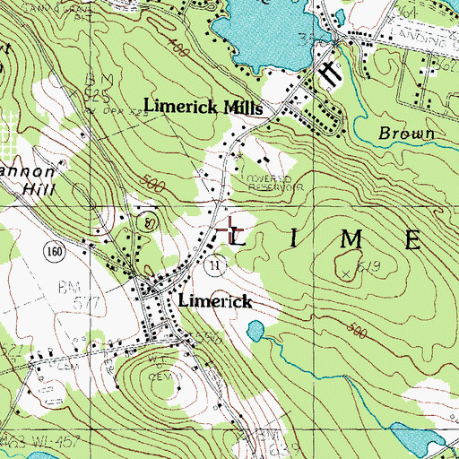 Topographic Map of Limerick Public Library, ME