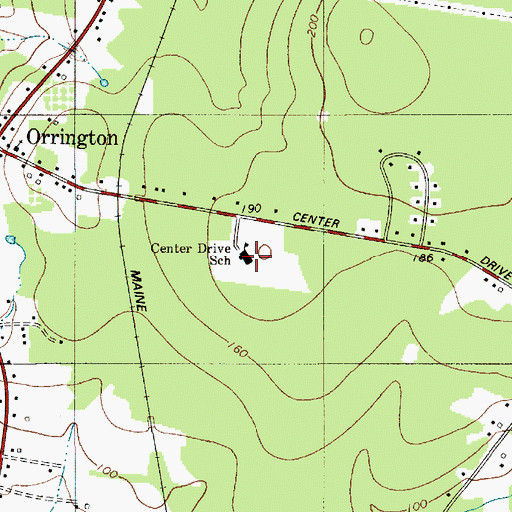 Topographic Map of Orrington Public Library, ME