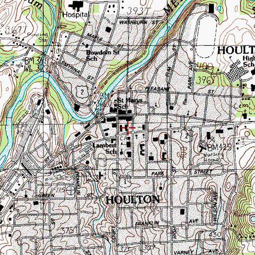 Topographic Map of Aroostook County Law Library Houlton, ME