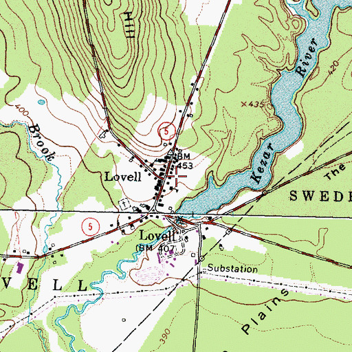 Topographic Map of Charlotte Hobbs Memorial Library, ME