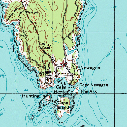 Topographic Map of Southport Memorial Library, ME