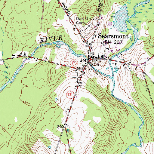 Topographic Map of Searsmont Town Library, ME