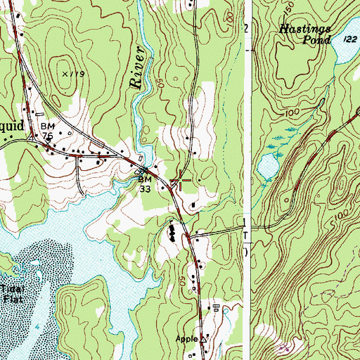 Topographic Map of Bristol Area Library, ME