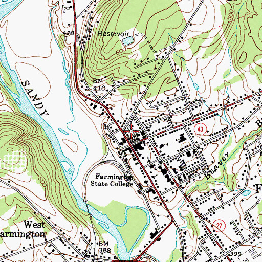 Topographic Map of Franklin County Law Library, ME