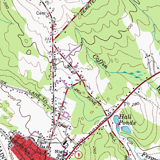 Topographic Map of Berwick Public Library, ME
