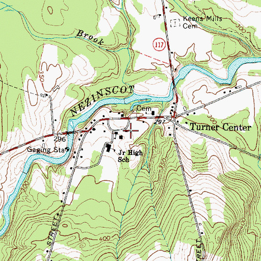Topographic Map of Turner Public Library, ME