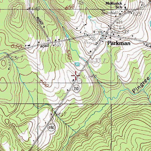 Topographic Map of Harvey Memorial Library, ME