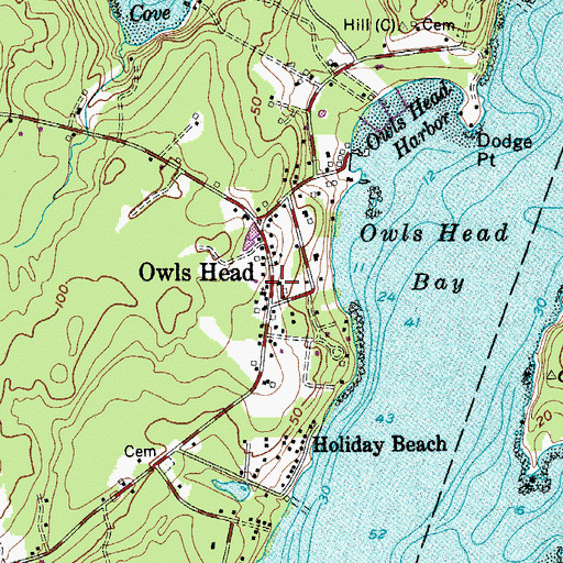 Topographic Map of Owls Head Village Library, ME