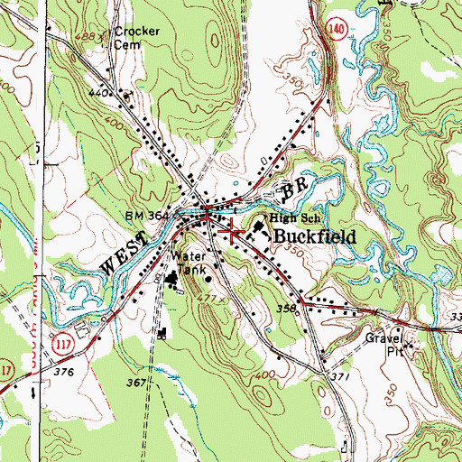 Topographic Map of Zadoc Long Free Library, ME
