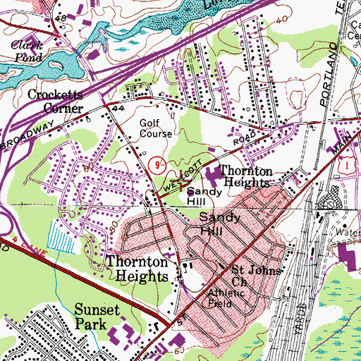 Topographic Map of South Portland Public Library Memorial Branch, ME