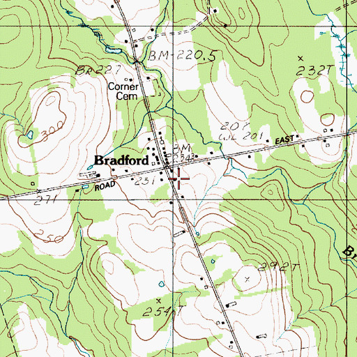 Topographic Map of John B Curtis Free Public Library, ME