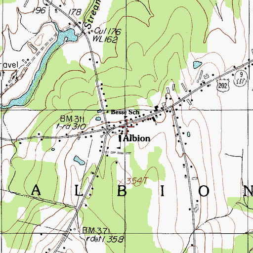 Topographic Map of Albion Public Library, ME