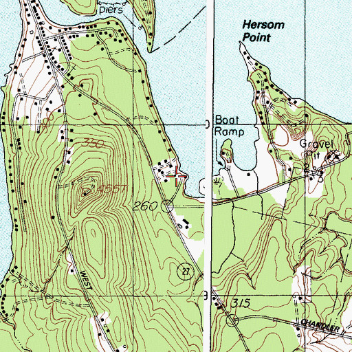 Topographic Map of Belgrade Public Library, ME