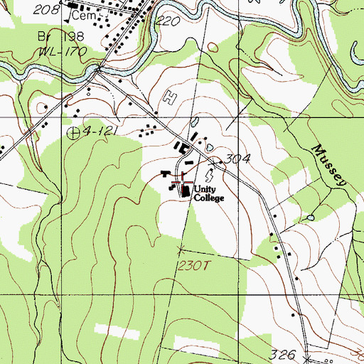 Topographic Map of Dorothy W Quimby Library, ME