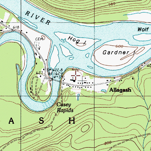 Topographic Map of Faye O'Leary Hafford Library, ME