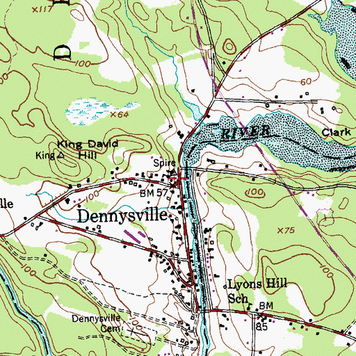 Topographic Map of Lincoln Memorial Library, ME