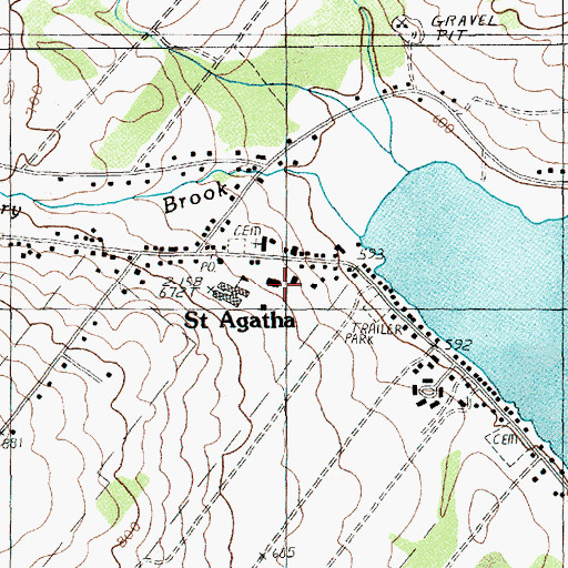 Topographic Map of Long Lake Public Library, ME