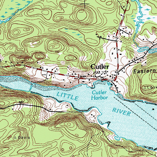 Topographic Map of Louise Clements Memorial Library, ME