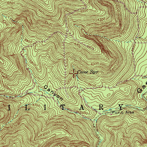 Topographic Map of Cave Spring, AZ