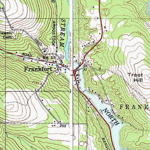 Topographic Map of Waldo Peirce Reading Room and Library, ME