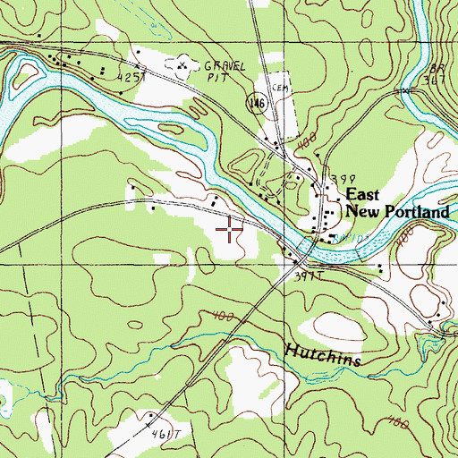 Topographic Map of New Portland Community Library, ME
