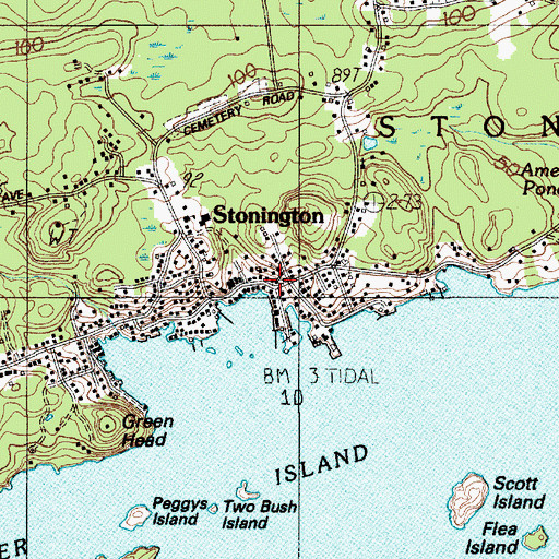 Topographic Map of Stonington Public Library, ME
