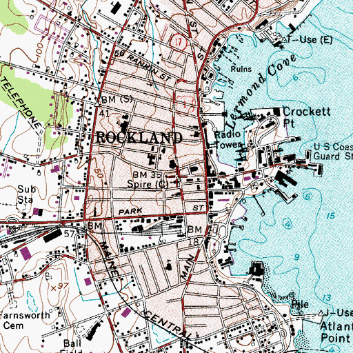 Topographic Map of Knox County Law Library, ME