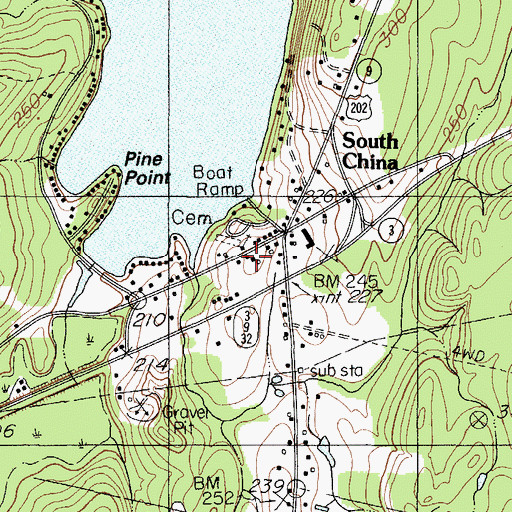 Topographic Map of South China Public Library, ME