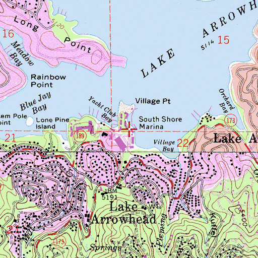 Topographic Map of South Shore Marina, CA