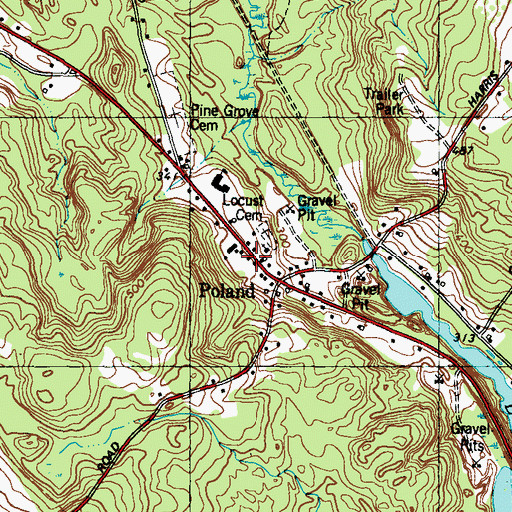 Topographic Map of Ricker Memorial Library, ME