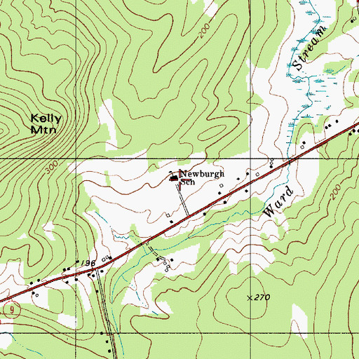 Topographic Map of Newburgh Community Library, ME