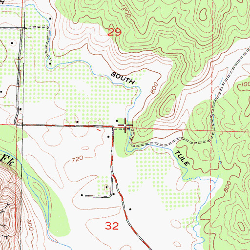 Topographic Map of South Tule Ditch, CA