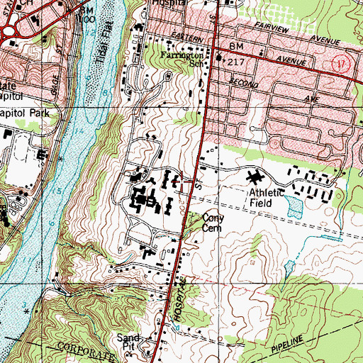 Topographic Map of Deering Building, ME