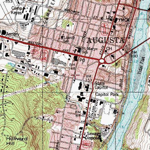 Topographic Map of Maine Public Employees Retirement System, ME