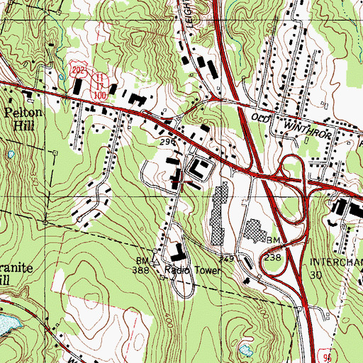 Topographic Map of Edison Drive Key Bank Building, ME