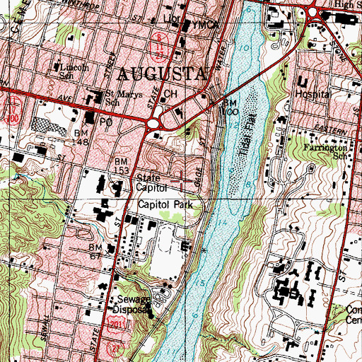 Topographic Map of Maine Department of Transportation, ME
