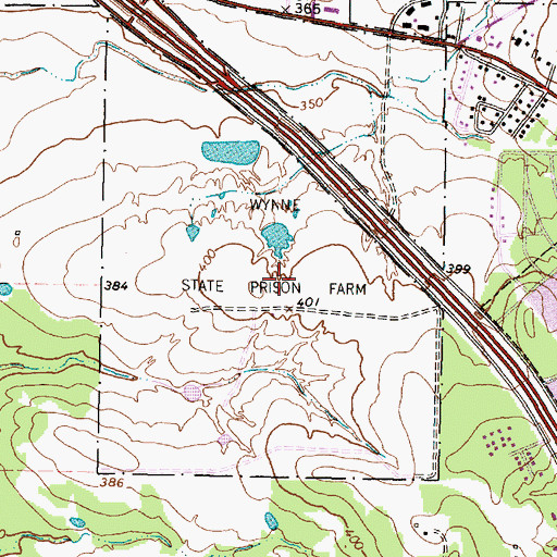 Topographic Map of Texas Department of Criminal Justice Reverend C A Holliday Transfer Facility, TX