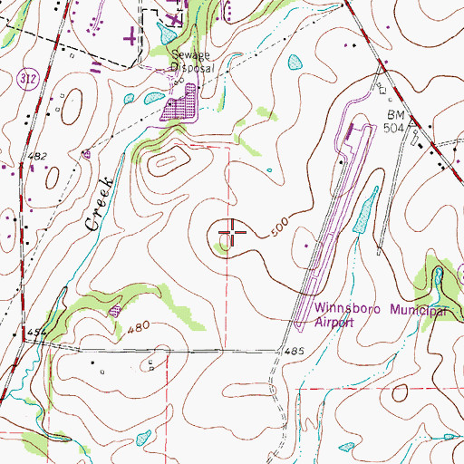 Topographic Map of Texas Department of Criminal Justice Clyde M Johnston Unit, TX