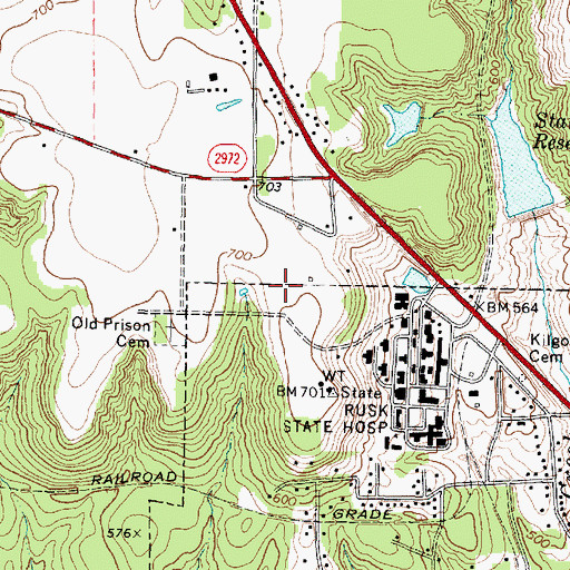 Topographic Map of Texas Department of Criminal Justice Skyview Unit, TX