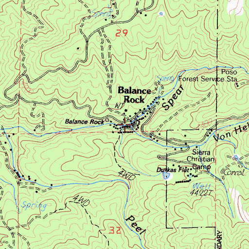 Topographic Map of Spear Creek, CA