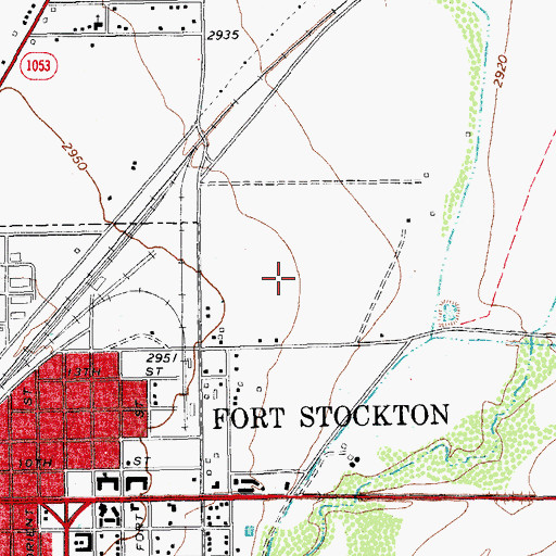 Topographic Map of Texas Department of Criminal Justice Fort Stockton Transfer Facility, TX