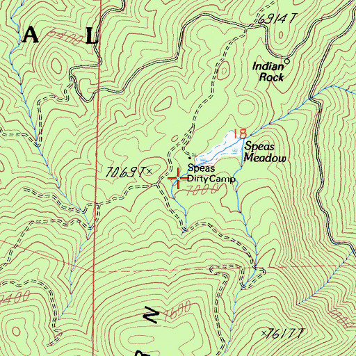 Topographic Map of Speas Dirty Camp, CA