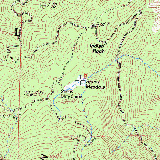 Topographic Map of Speas Meadow, CA