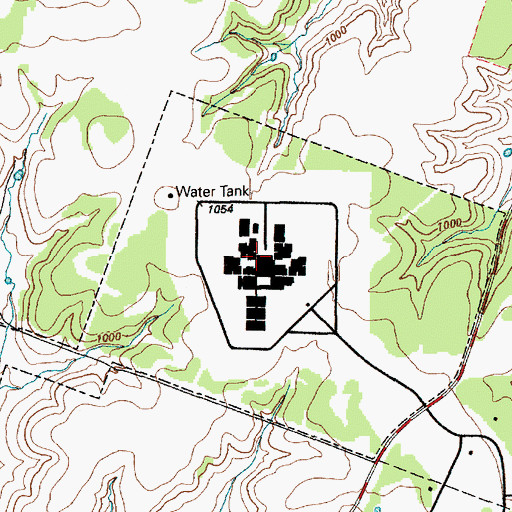 Topographic Map of Texas Department of Criminal Justice Alfred D Hughes Unit, TX