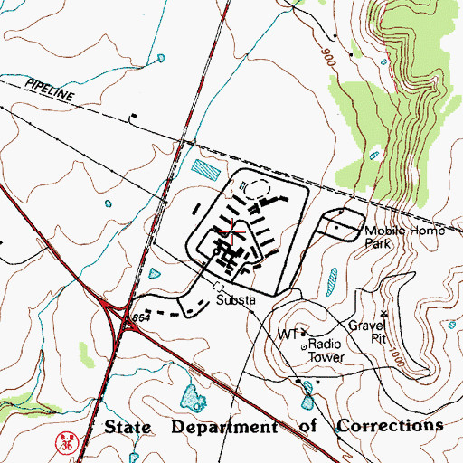 Topographic Map of Texas Department of Criminal Justice Mountain View Unit, TX